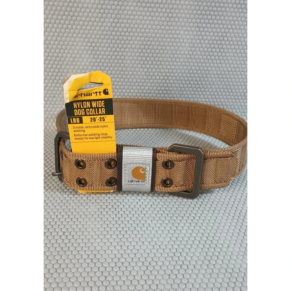 Carhartt Nylon Wide Dog Collar Large 20-25 Inch Brown Reflective P000342201
